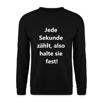 Zeitlose Erinnerung Geschenk - Unisex Pullover - Schwarz - Vorne - Alina (178cm) & Michal (187cm)