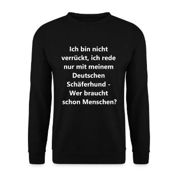 "Crazy Dog Lady" Geschenk - Unisex Pullover - Schwarz - Vorne - Alina (178cm) & Michal (187cm)