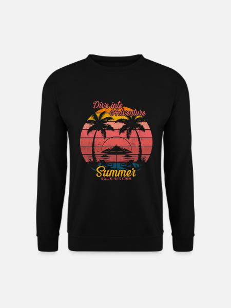 Tauchen Sie ein in das Abenteuer; Der Sommer ruft Sie zum Expl - Unisex Pullover - Schwarz