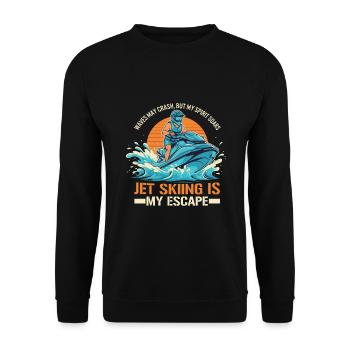 Les vagues peuvent s’écraser, mais mon s’envole - Jet Skiing - Sweat-shirt Unisexe - noir - Devant - Alina (178cm) & Michal (187cm)