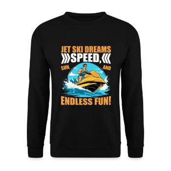 Jet Ski dreams: speed, sun, and endless fun! - Unisex Sweatshirt - black - Front - Alina (178cm) & Michal (187cm)