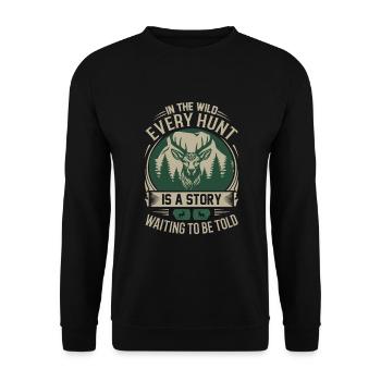 Dans la nature, chaque chasse est une histoire qui attend d’être - Sweat-shirt Unisexe - noir - Devant - Alina (178cm) & Michal (187cm)