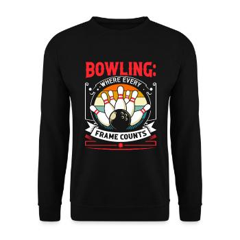 Bowling: Wo jeder Frame zählt! - Unisex Pullover - Schwarz - Vorne - Alina (178cm) & Michal (187cm)