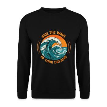 Surfez sur la vague de vos rêves. - Sweat-shirt Unisexe - noir - Devant - Alina (178cm) & Michal (187cm)