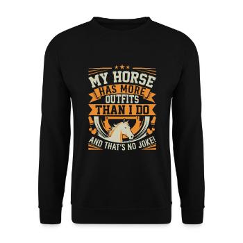 Mon cheval a plus de tenues que moi - et c’est n - Sweat-shirt Unisexe - noir - Devant - Alina (178cm) & Michal (187cm)