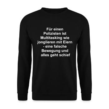 Polizei Multitasking Geschenk - Unisex Pullover - Schwarz - Vorne - Alina (178cm) & Michal (187cm)