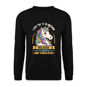 I put the ‘U’ in unicorn - because I’m unique and - Unisex Sweatshirt - black - Front - Alina (178cm) & Michal (187cm)