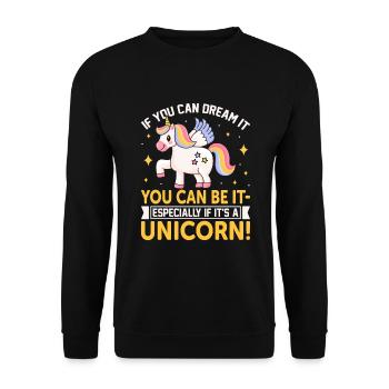 Wenn du es träumen kannst, kannst du es sein - vor allem, wenn - Unisex Pullover - Schwarz - Vorne - Alina (178cm) & Michal (187cm)