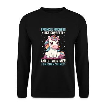 Saupoudrez la gentillesse comme des confettis et laissez votre intérieur - Sweat-shirt Unisexe - noir - Devant - Alina (178cm) & Michal (187cm)