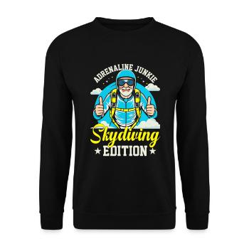Adrenaline junkie: skydiving edition - Unisex Sweatshirt - black - Front - Alina (178cm) & Michal (187cm)