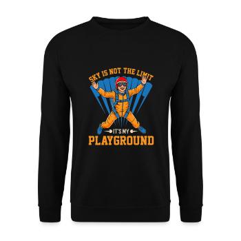 Sky is not the limit, it's my playground - Unisex Sweatshirt - black - Front - Alina (178cm) & Michal (187cm)