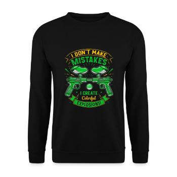 I don’t make mistakes; I create colorful explosion - Unisex Sweatshirt - black - Front - Alina (178cm) & Michal (187cm)