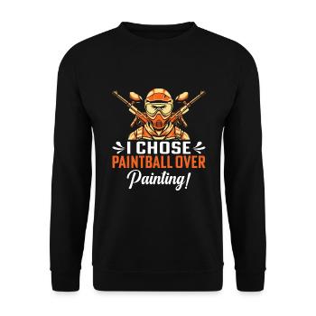 I chose paintball over painting! - Unisex Sweatshirt - black - Front - Alina (178cm) & Michal (187cm)
