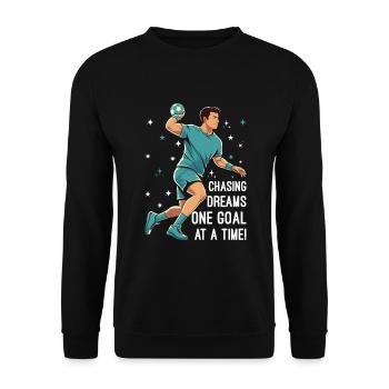 Chasing dreams, one goal at a time! - Unisex Sweatshirt - black - Front - Alina (178cm) & Michal (187cm)