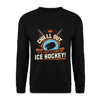 Détendez-vous – ce n’est qu’une partie de hockey ! - Sweat-shirt Unisexe - noir - Devant - Alina (178cm) & Michal (187cm)