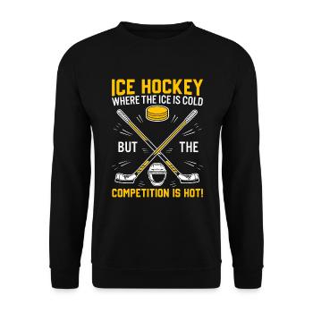 Eishockey: Wo es kalt ist, aber der Wettbewerb - Unisex Pullover - Schwarz - Vorne - Alina (178cm) & Michal (187cm)