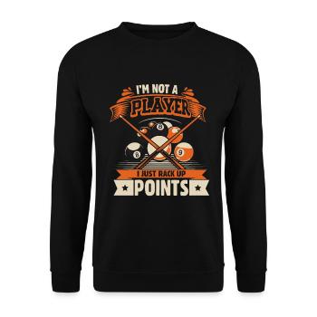 Je ne suis pas un joueur, j’accumule juste des points. - Sweat-shirt Unisexe - noir - Devant - Alina (178cm) & Michal (187cm)