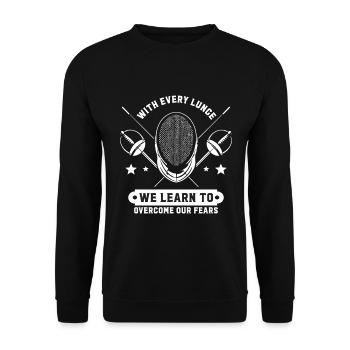 À chaque fente, nous apprenons à surmonter nos peurs. - Sweat-shirt Unisexe - noir - Devant - Alina (178cm) & Michal (187cm)