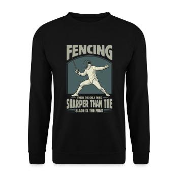 Escrime : où la seule chose plus tranchante que le bla - Sweat-shirt Unisexe - noir - Devant - Alina (178cm) & Michal (187cm)