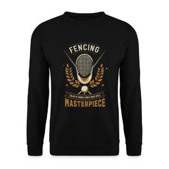 Fencing: The art of turning a simple thrust into a - Unisex Sweatshirt - black - Front - Alina (178cm) & Michal (187cm)