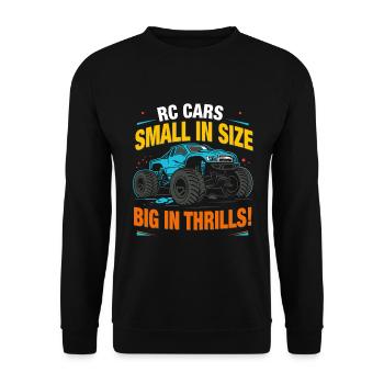 RC cars: Small in size, big in thrills! - Unisex Sweatshirt - black - Front - Alina (178cm) & Michal (187cm)