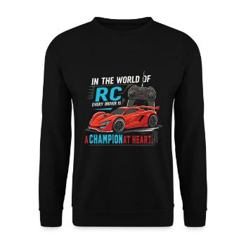 In the world of RC, every driver is a champion at - Unisex Sweatshirt - black - Front - Alina (178cm) & Michal (187cm)