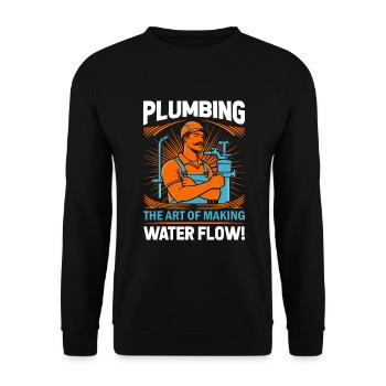 Sanitär: Die Kunst, Wasser fließen zu lassen! - Unisex Pullover - Schwarz - Vorne - Alina (178cm) & Michal (187cm)