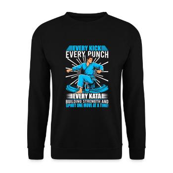 Every kick, every punch, every kata - building str - Unisex Sweatshirt - black - Front - Alina (178cm) & Michal (187cm)