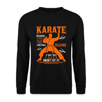 Karate: Weil es manchmal einfach ist, darüber zu reden - Unisex Pullover - Schwarz - Vorne - Alina (178cm) & Michal (187cm)