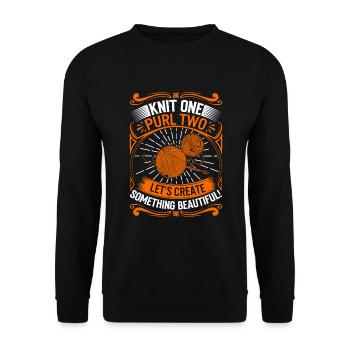 Tricotez-en un, tricotez-en deux à l’envers - créons quelque chose de beau - Sweat-shirt Unisexe - noir - Devant - Alina (178cm) & Michal (187cm)