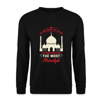 In the name of Allah, the Most Gracious, the Most - Unisex Sweatshirt - black - Front - Alina (178cm) & Michal (187cm)