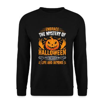 Embrace the mystery of Halloween; it’s a time to r - Unisex Sweatshirt - black - Front - Alina (178cm) & Michal (187cm)