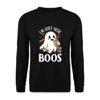 Je suis juste ici pour les huées. - Sweat-shirt Unisexe - noir - Devant - Alina (178cm) & Michal (187cm)