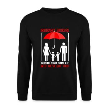 Courtiers d’assurance : vos « et si » en « w » - Sweat-shirt Unisexe - noir - Devant - Alina (178cm) & Michal (187cm)