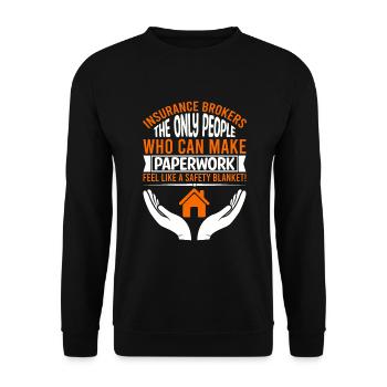 Versicherungsmakler: Die einzigen, die Geld verdienen können - Unisex Pullover - Schwarz - Vorne - Alina (178cm) & Michal (187cm)
