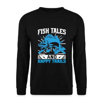Histoires de poissons et sentiers heureux. - Sweat-shirt Unisexe - noir - Devant - Alina (178cm) & Michal (187cm)