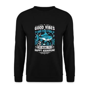 Gutes Fisch- und Fischfutter – das Geheimnis für ein glückliches Futter - Unisex Pullover - Schwarz - Vorne - Alina (178cm) & Michal (187cm)