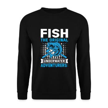 Poissons : Les premiers aventuriers sous-marins ! - Sweat-shirt Unisexe - noir - Devant - Alina (178cm) & Michal (187cm)