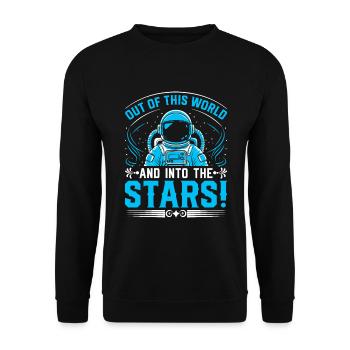 Out of this world and into the stars! - Unisex Sweatshirt - black - Front - Alina (178cm) & Michal (187cm)