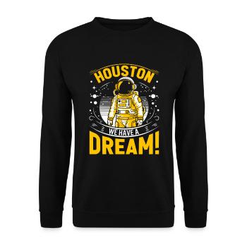 Houston, wir haben einen Traum! - Unisex Pullover - Schwarz - Vorne - Alina (178cm) & Michal (187cm)
