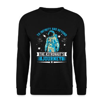 To infinity and beyond – the astronaut's journey! - Unisex Sweatshirt - black - Front - Alina (178cm) & Michal (187cm)