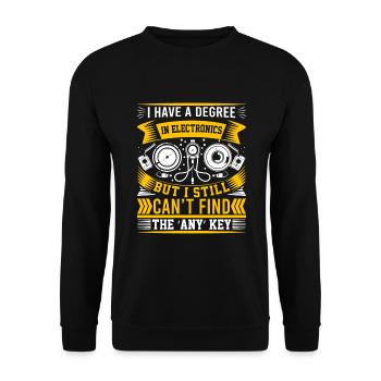 J’ai un diplôme en électronique, mais je n’arrive toujours pas - Sweat-shirt Unisexe - noir - Devant - Alina (178cm) & Michal (187cm)