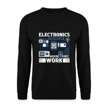 L’électronique : l’art de faire fonctionner les choses. - Sweat-shirt Unisexe - noir - Devant - Alina (178cm) & Michal (187cm)