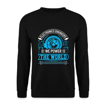 Elektroniker: Wir treiben die Welt an! - Unisex Pullover - Schwarz - Vorne - Alina (178cm) & Michal (187cm)