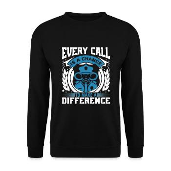 Every call is a chance to make a difference. - Unisex Sweatshirt - black - Front - Alina (178cm) & Michal (187cm)