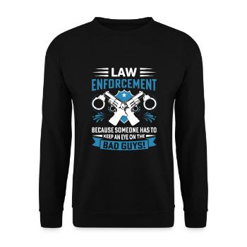 Strafverfolgung: Weil jemand einen Blick darauf werfen muss - Unisex Pullover - Schwarz - Vorne - Alina (178cm) & Michal (187cm)