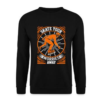 Skate your worries away. - Unisex Sweatshirt - black - Front - Alina (178cm) & Michal (187cm)