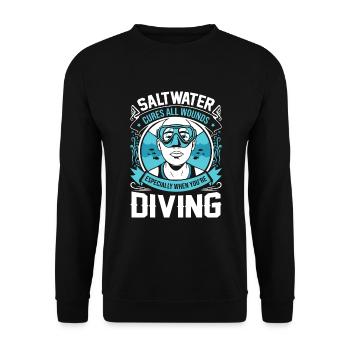 L’eau salée guérit toutes les plaies, surtout lorsque vous - Sweat-shirt Unisexe - noir - Devant - Alina (178cm) & Michal (187cm)