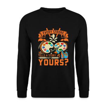 Die Bürsten in der Hand, Träume im Kopf. - Unisex Pullover - Schwarz - Vorne - Alina (178cm) & Michal (187cm)