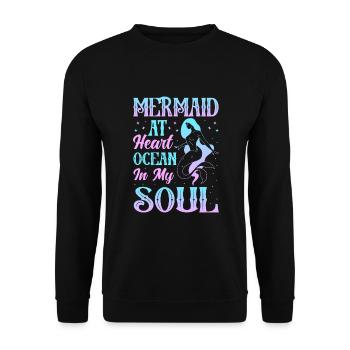 Sirène dans l’âme, océan dans l’âme. - Sweat-shirt Unisexe - noir - Devant - Alina (178cm) & Michal (187cm)